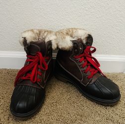 LUGZ Mallard Faux Fur Lace-Up Boots - Size 8