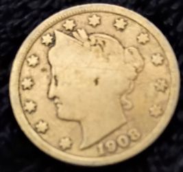 1908 Gold V Nickel 