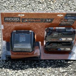 RIDGID 18V OCTANE BATTERIES 3.0 WITH CHARGER NEW BATTERY STARTING KIT 