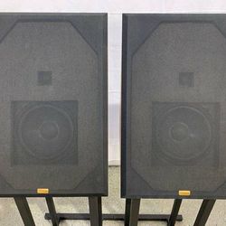 Offer up! Vintage Spica TC-50 Stereo Speakers and Chicago Speaker Stand Co