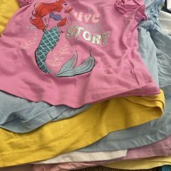 6x Girls Shirts Various Disney Characters