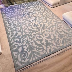 Damask Blue Rug 13 ft X 9ft