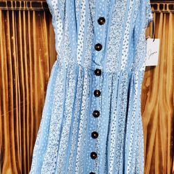 NWT Cute Blue Dress - Size Medium 