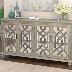 Brand New Rustic White Accent Cabinet