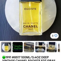 1992 Chanel Egoiste Cologne Concentree 1.7 Fl. OZ (Discontinued) (Without Box)
