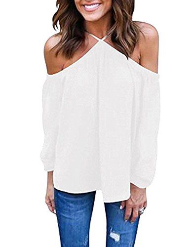 Vemvan Spaghetti Halter Off the Shoulder Blouse Size S