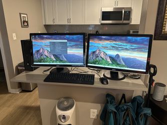 Complete dual 24 inch display computer system Windows 11 pro 16gb ram (fast)