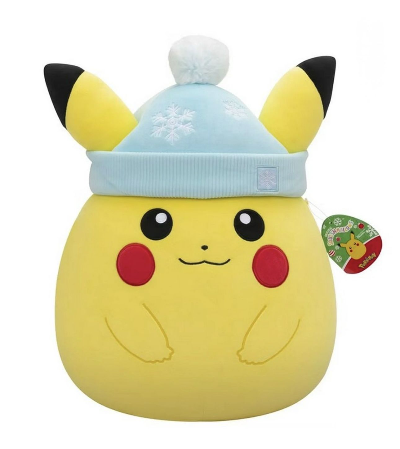 Pikachu 14” Squishmallow 2024 Holiday Plush Winter Hat NWT Pokemon Collectible