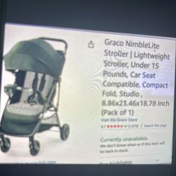 Graco stroller…Nimble lite! Under 15 lbs . Only used once. Toddler rocking chair.