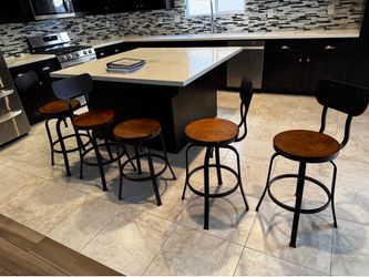 4 bar chairs and 1 bar stool