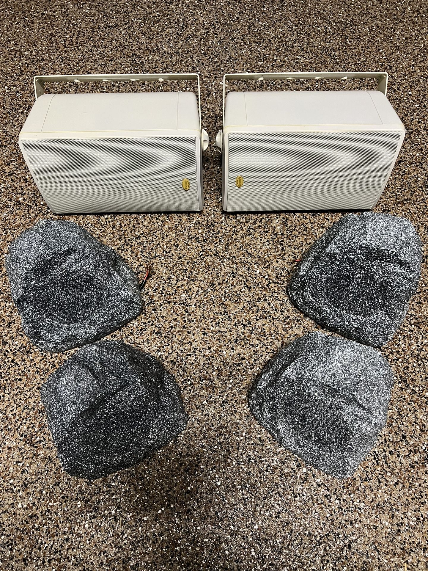 Six Weatherproof Outdoor Wired Speaker Set…MUST GO1