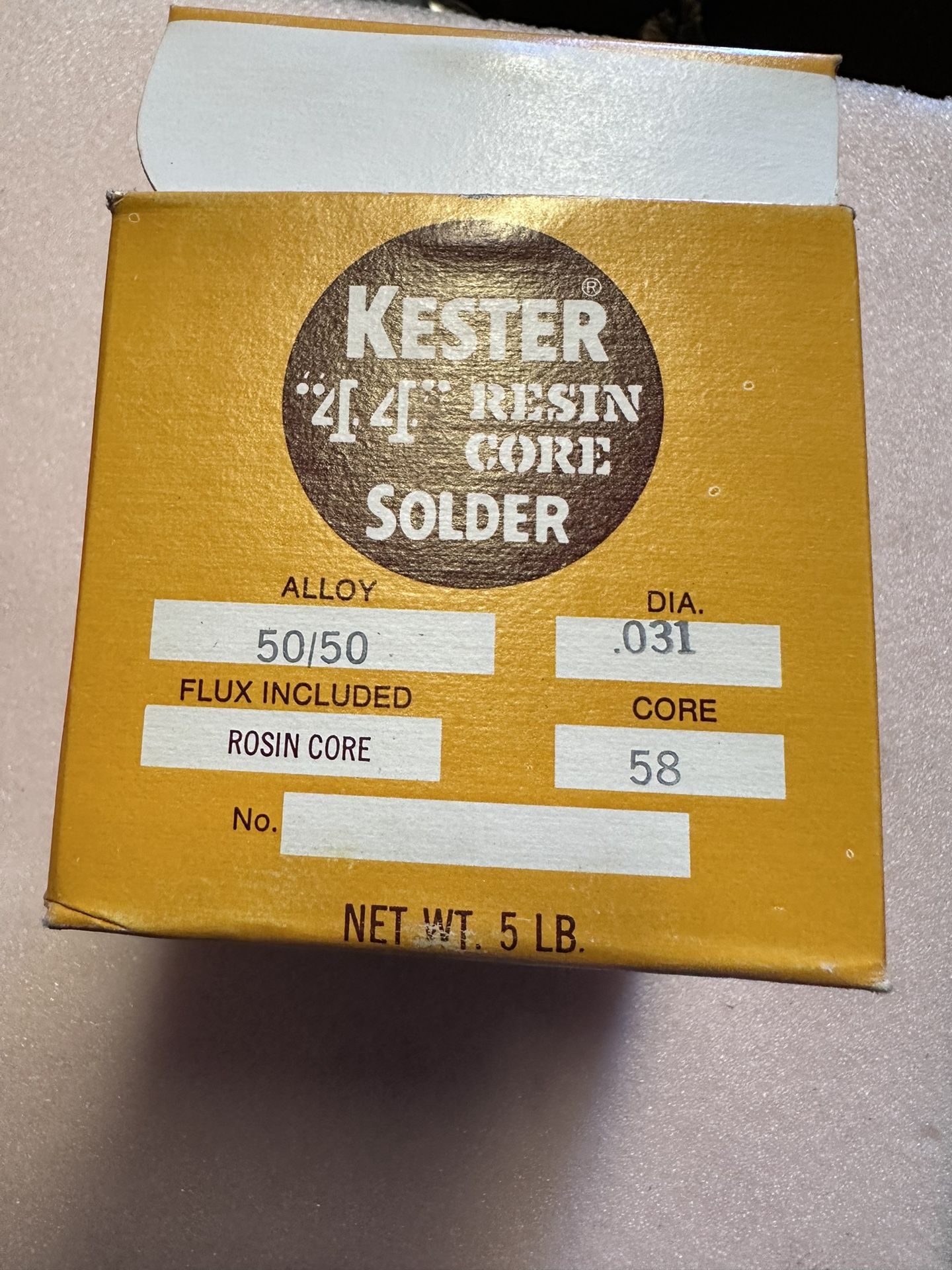 Solder 50/50 Dia. 0.031. Rosin Core