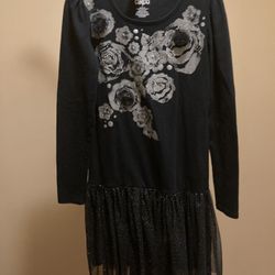 Kids size 14/16 black drop waist dress