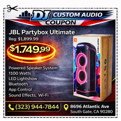 JBL Partybox Ultimate Powered Speaker LED Lightshow Bluetooth App Control 1100 Watts Wi-Fi 🚨 No Credit Needed 🚨 Payment Options Available 🚨