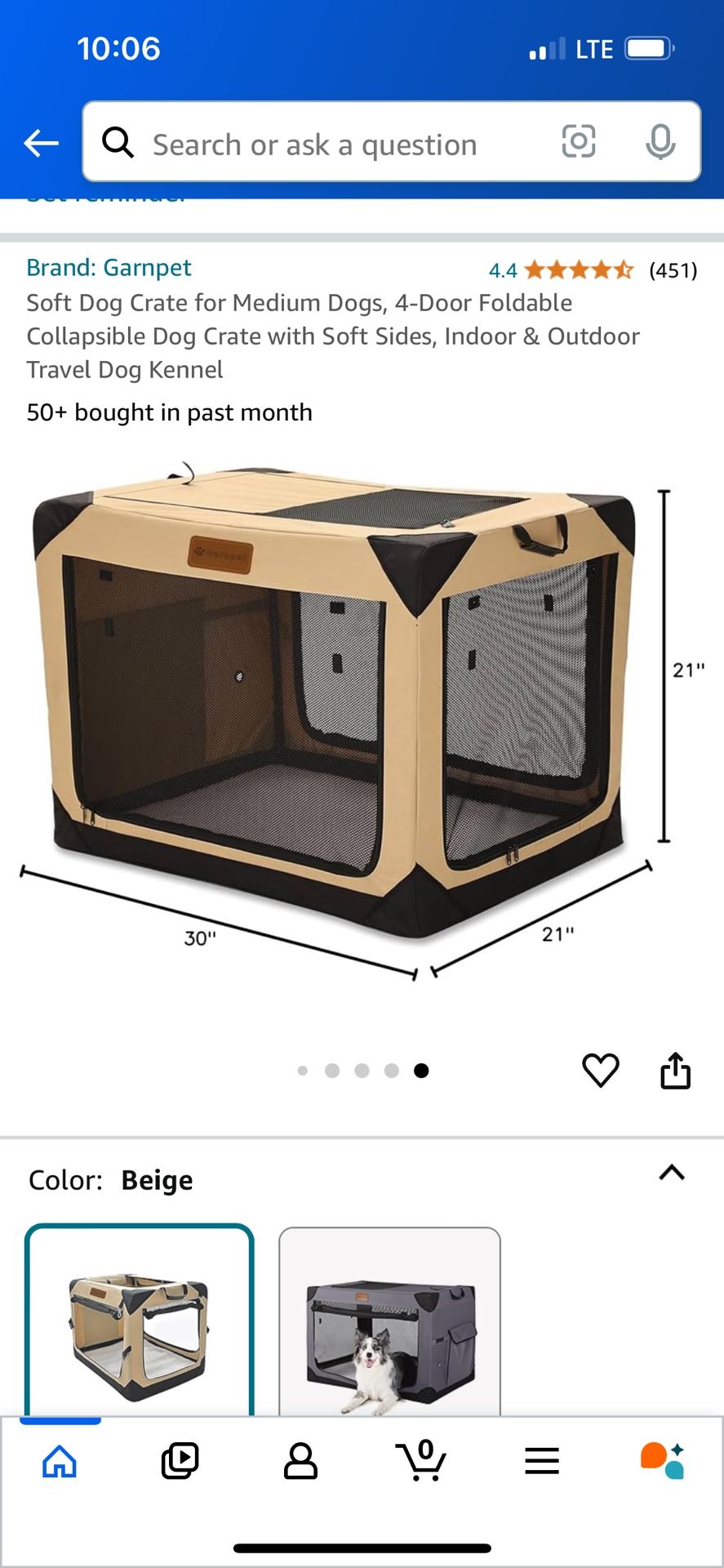 Portable Soft Sided Pet Kennel 