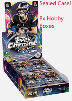 2025 Topps Cosmic Chrome Football Hobby Box Sealed Case (Pre-Order)(8 Hobby Boxes Inside)