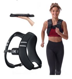 Weighted vest with phone holder
