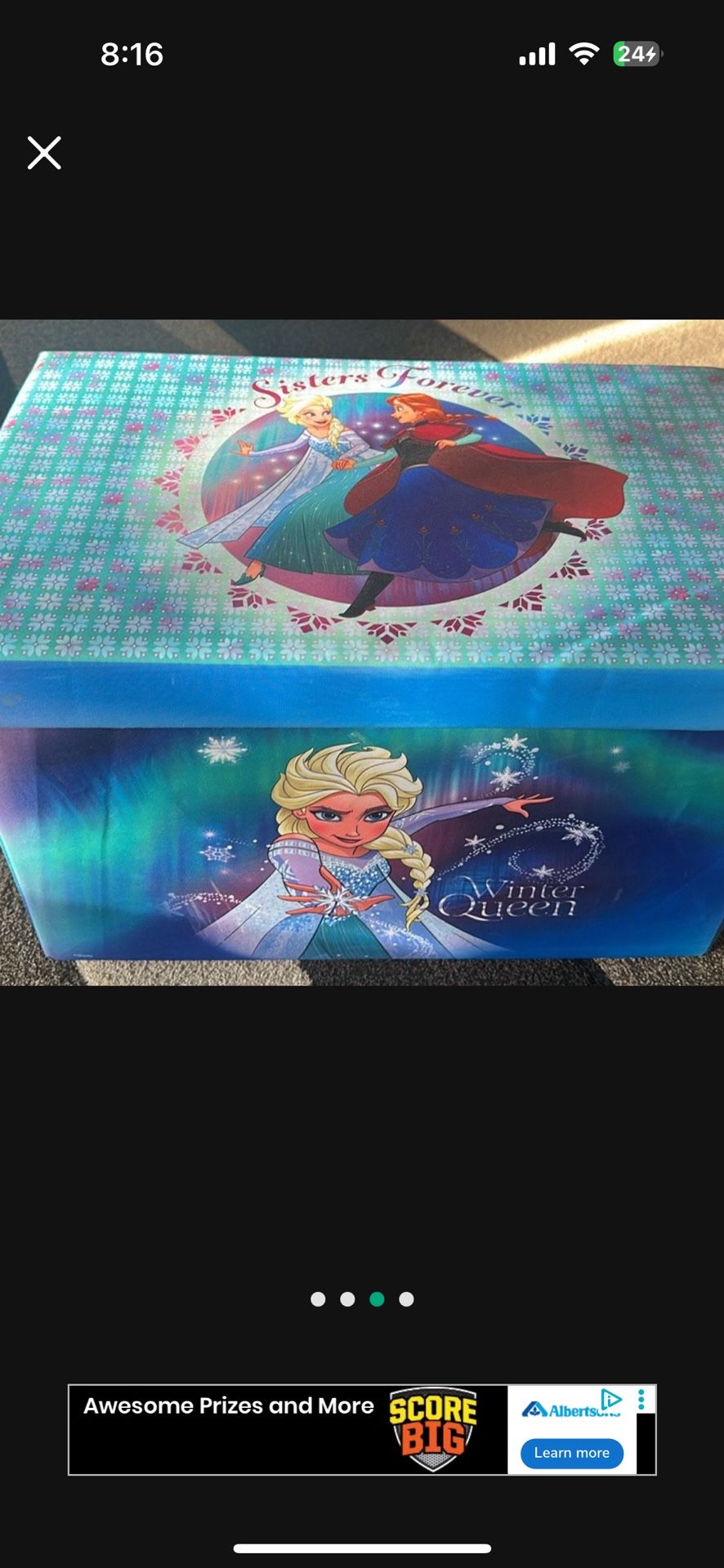 Frozen Storage Toy Box 24” Nice And A Little Heavy