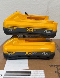 DEWALT 20V MAX XR POWERPACK™ Battery, 4Ah Lithium Ion, 50% More Power, Compatible with All 20V MAX Tools, 2 PK (DCB2104-2) $120   NEW PRICE IS FI