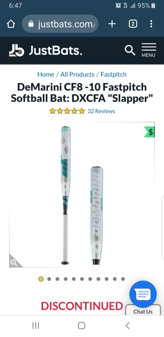 DeMarini CF8 -10 Fastpitch Softball Bat: DXCFA "Slapper"
Softball Bat