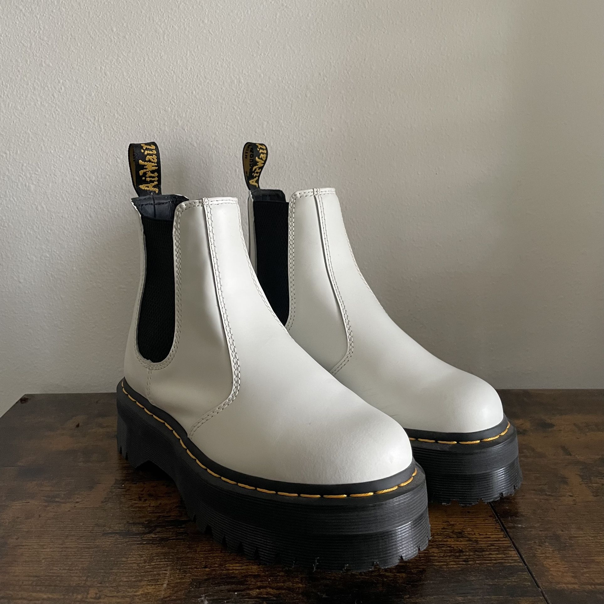 Dr. Martens White Ankle Boots