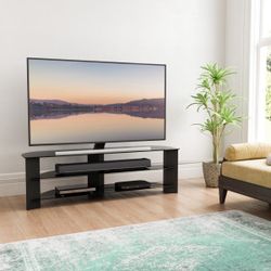 Tempered Glass TV Stand 42” - 3 Shelves - Like New, Moving Sale!