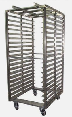30 Slot End Load Double Tray Slide Baxter BDSRSB-15 Roll In Oven Rack Stainless Steel Hi-Temp Wheels #5171