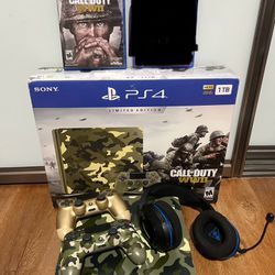 Sony PlayStation 4 Slim Call of Duty: WWII Limited Edition - 1 TB - Green Camouflage - includes Call of Duty: WWII