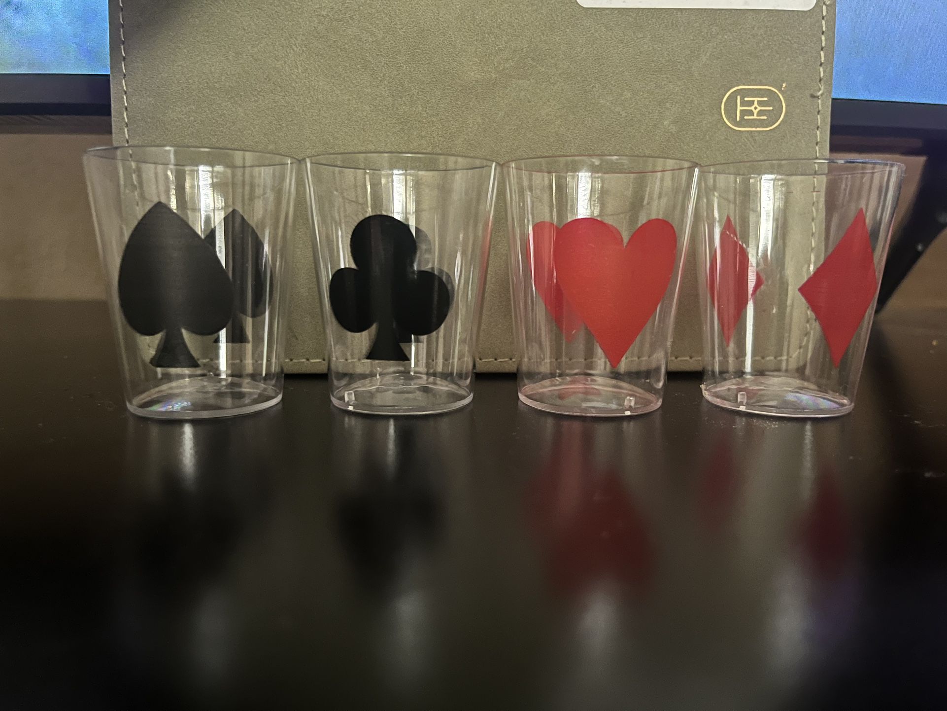 Playing cards themed cups 