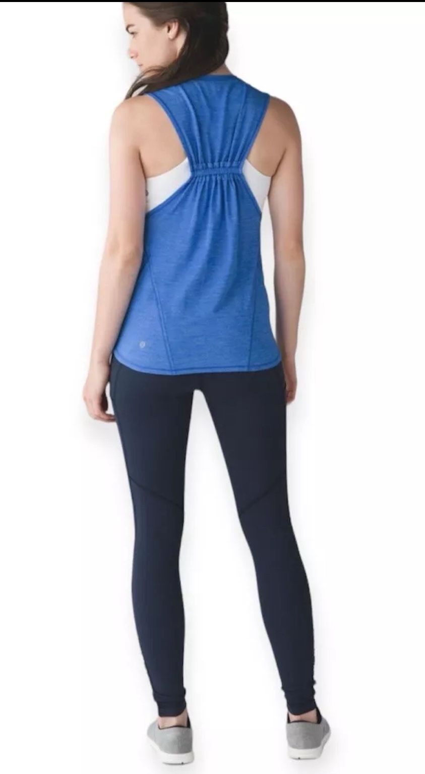 Lululemon In A Cinch Tank Heathered Pipe Dream Blue Sz. 4