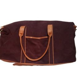 Burgundy corduroy duffle bag with detachable strap  DSW