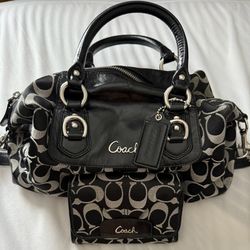 Coach Ashley Signature Satchel Bag & Matching Wallet