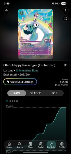 Olaf lorcana card