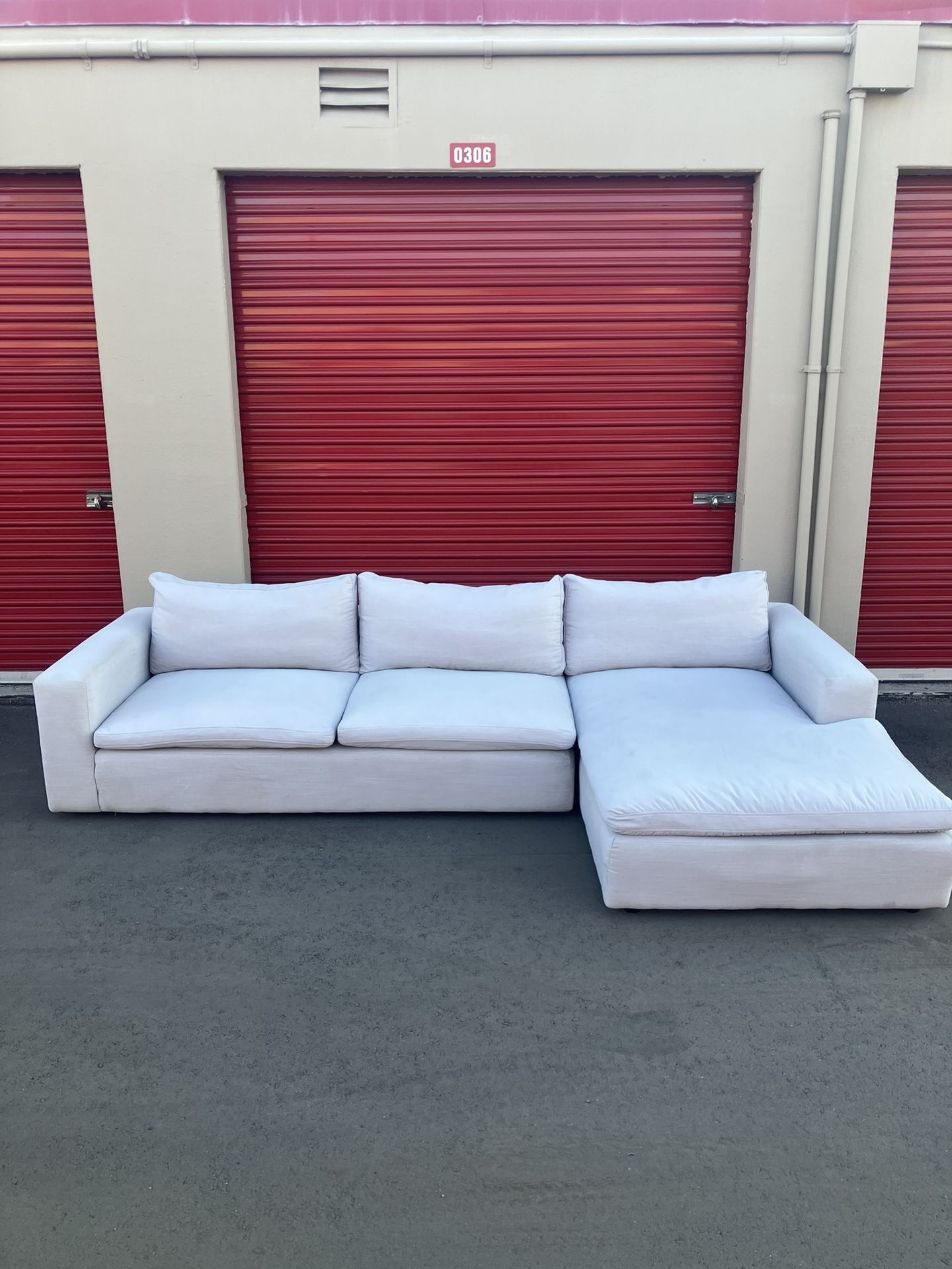 Gray Linen Cloud Sectional 
