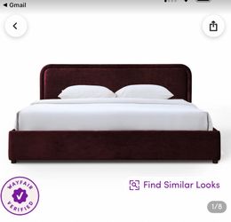 Joss & main burgundy queen bed frame