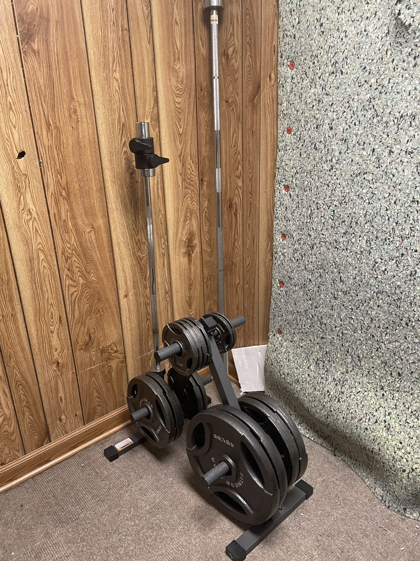 olympic weight set, barbell, weight tree