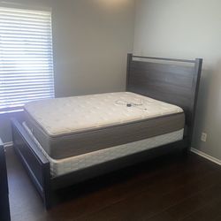 Full Size Bed Frame, Mattress And Boxspring 
