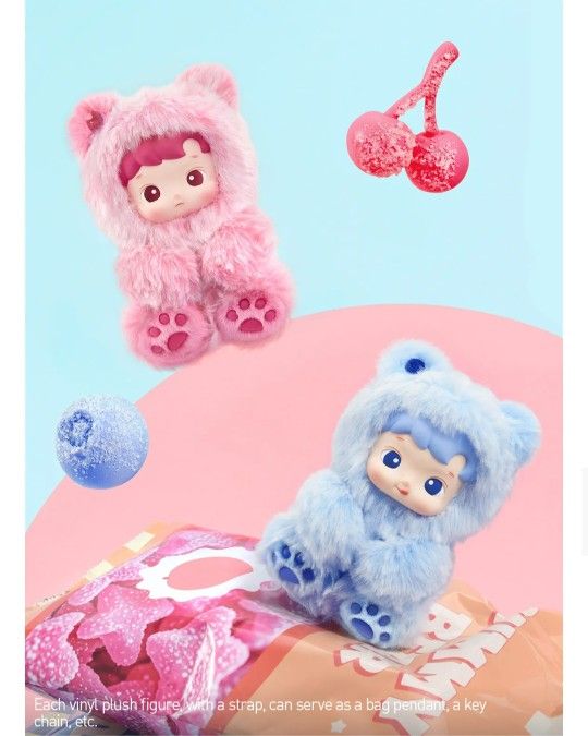 Hacipupu Gummy Bear Series-Vinyl Cherry or Blueberry Flavor Plush