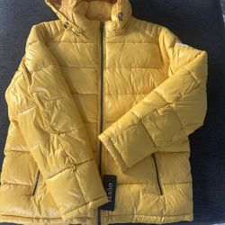 Guess,Yellow Puffer Jacket