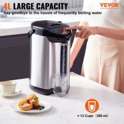 414^Hot Water Dispenser, Adjustable 4 Temperatures Water Boiler and Warmer, 304 Stainless Steel Countertop Water Heater, 3-Way Dispense for Tea, Coffe