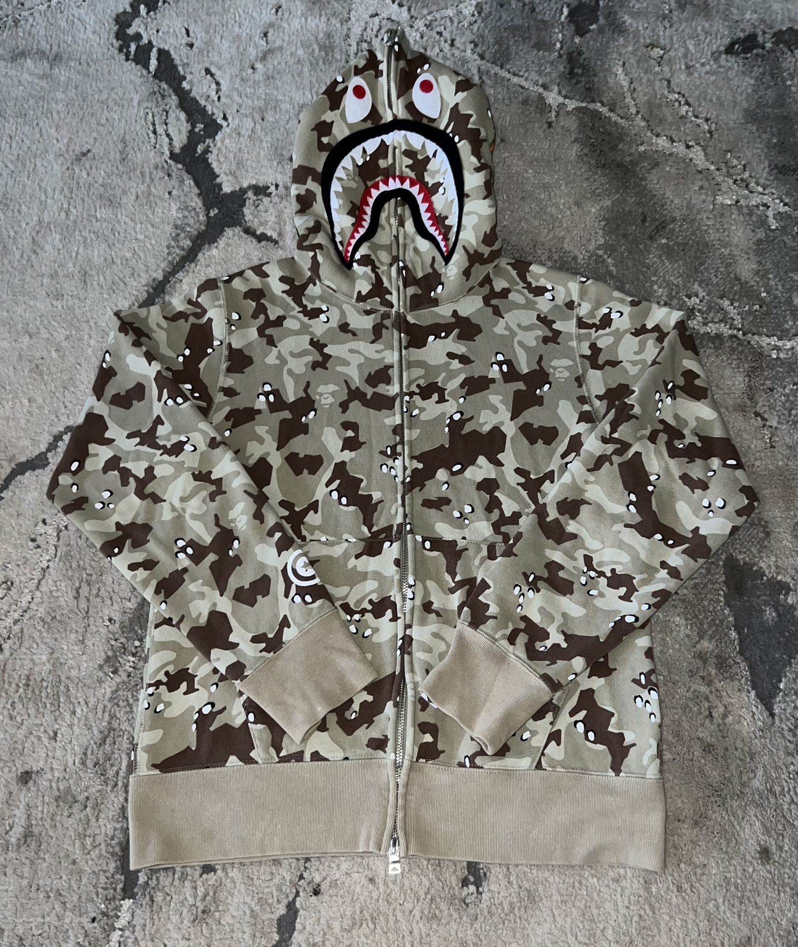 Bape Desert Camo Full Zip Shark Hoodie🐪