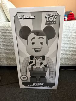 Bearbrick × Disney Woody 1000% B&W Ver.