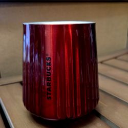 Starbucks 2024 Red Ribbed Holiday Tumbler Stainless Steel 12 oz. (small nick on side)