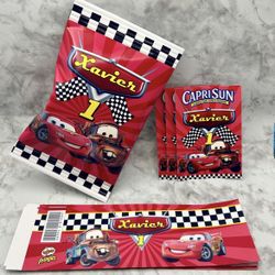 Disney Cars 🚘 Birthday Party Theme Labels Stickers Centerpieces Favors Treat Bags Chip