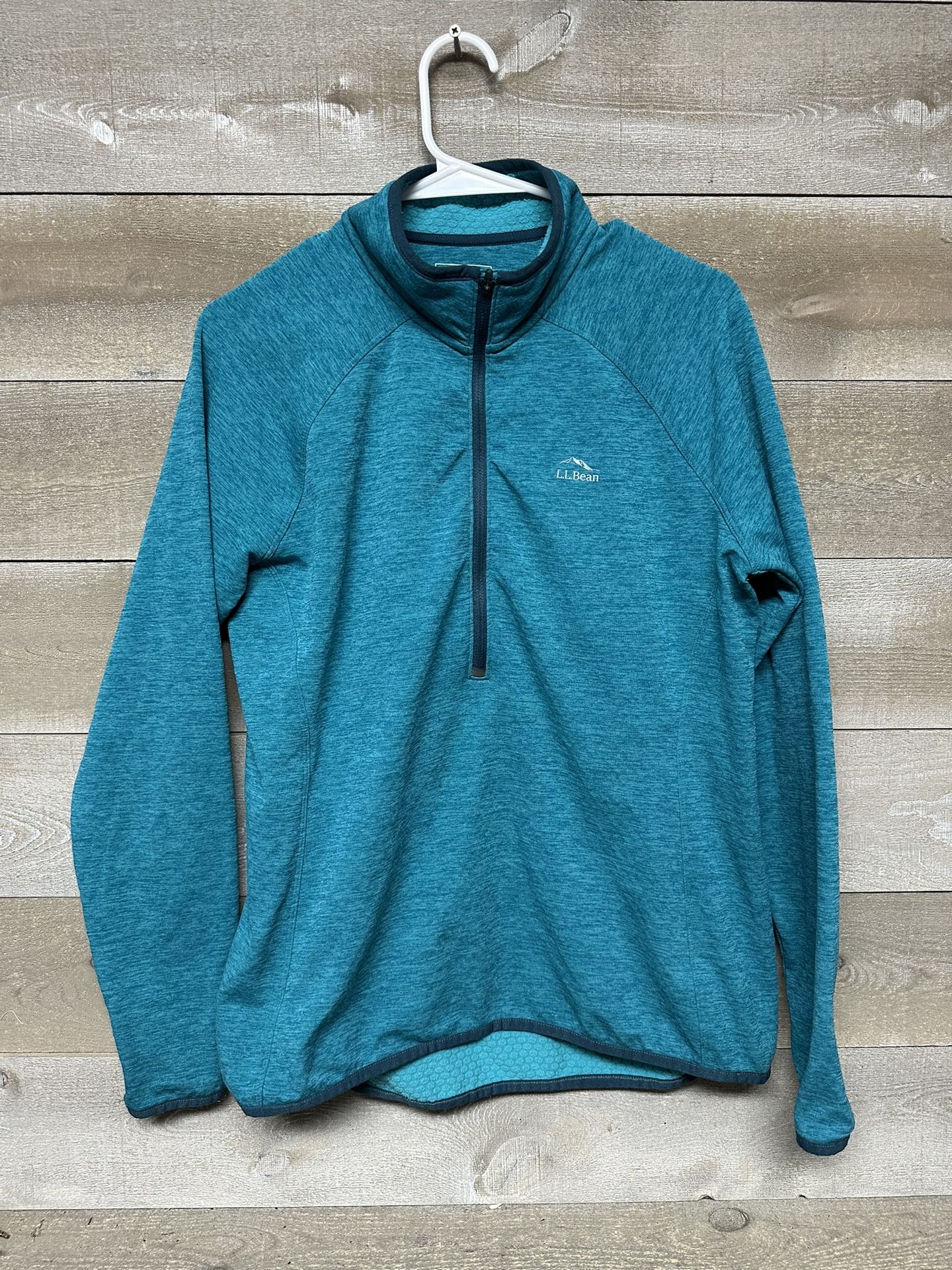 L.L. Bean Women’s Air light Knit Pullover Medium Regular 1/2 Zip Teal 506470