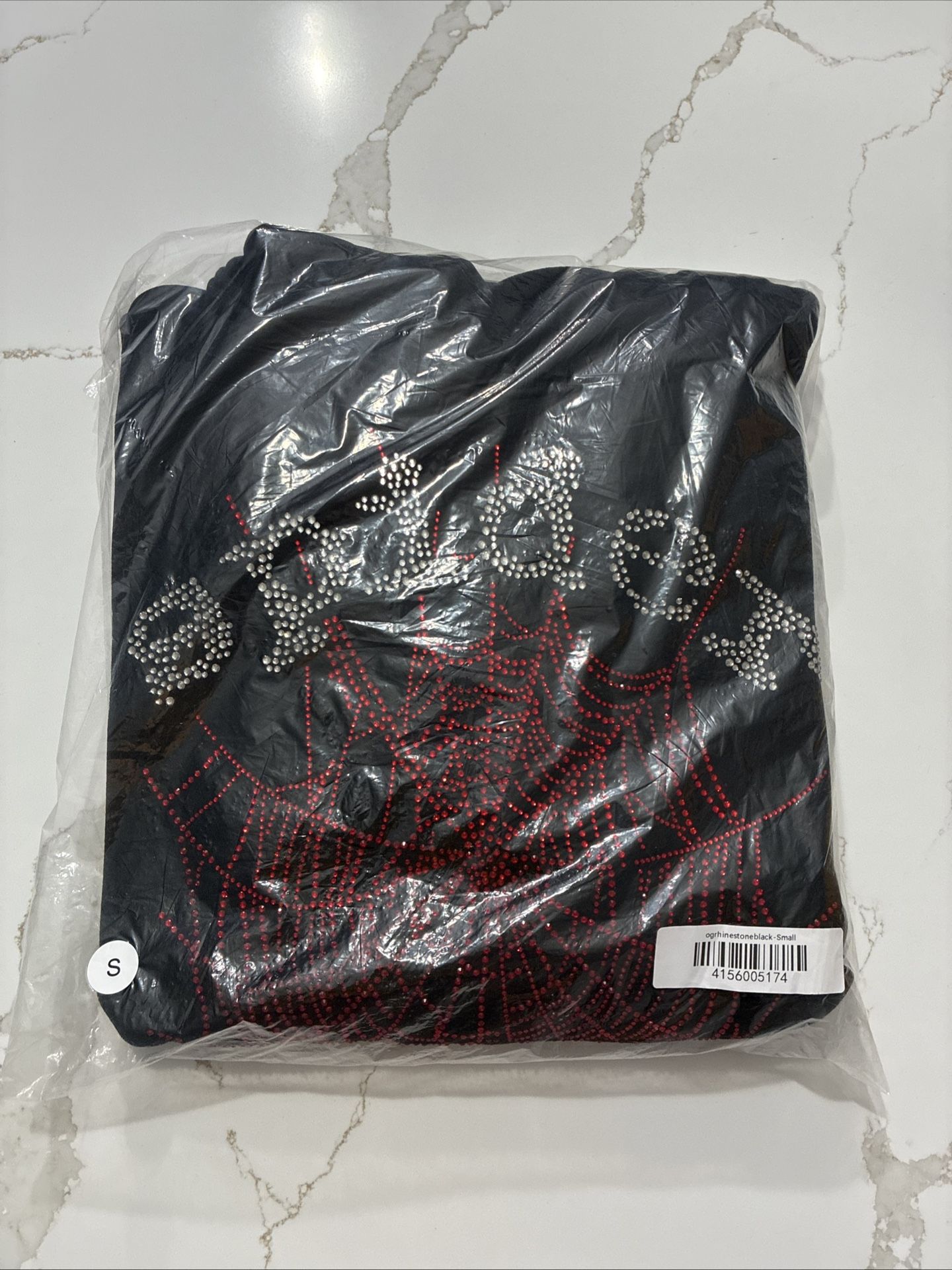Black Spider Rhinestone Hoodie - Size S