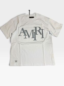 Amiri Staggered Logo T-Shirt White