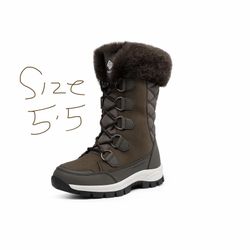 Dreampairs Non-Slip Mid Calf Faux Fur Women’s Snow Boots Size 5.5