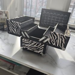 Zebra Faux Fur Key & Lock Organizer Storage Box