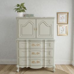 French Provincial Vintage Green Dresser 